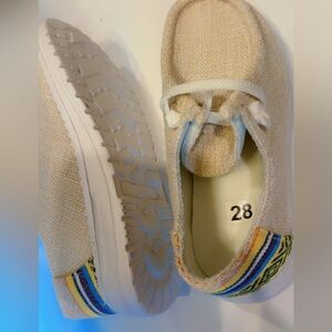 Kids Beige Canvas Shoes NWT